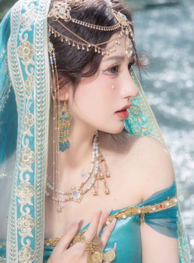 西域公主珍珠流苏项链