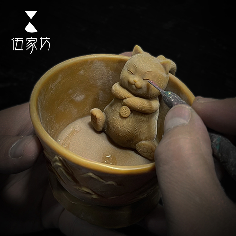 朕的江山杯故宫猫水晶琉璃茶杯玻璃主人杯猫咪御猫杯文创杯子茶具 - 图3