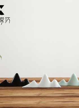 伍家坊 三岩 文房四宝书房用品陶瓷毛笔架笔托笔搁笔挂镇纸摆件