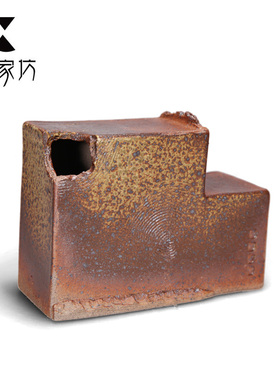 伍家坊 陶瓷柴烧小花瓶花器花插  手工创意花器陶瓷居家饰品摆件