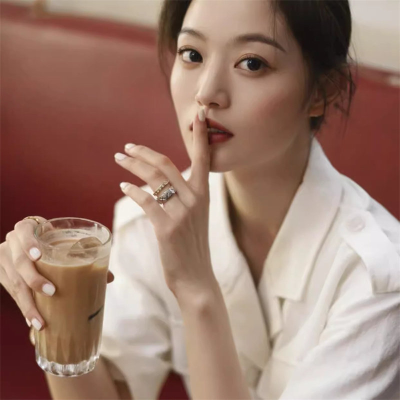 coco菱格戒指女小香风18K玫瑰金指环叠戴送女友情人节礼物高级感,淘宝优惠券,粉丝福利购,淘宝优惠卷