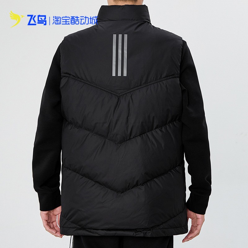 adidas阿迪达斯羽绒服马甲男22年冬季新款运动保暖羽绒背心H20775 - 图1