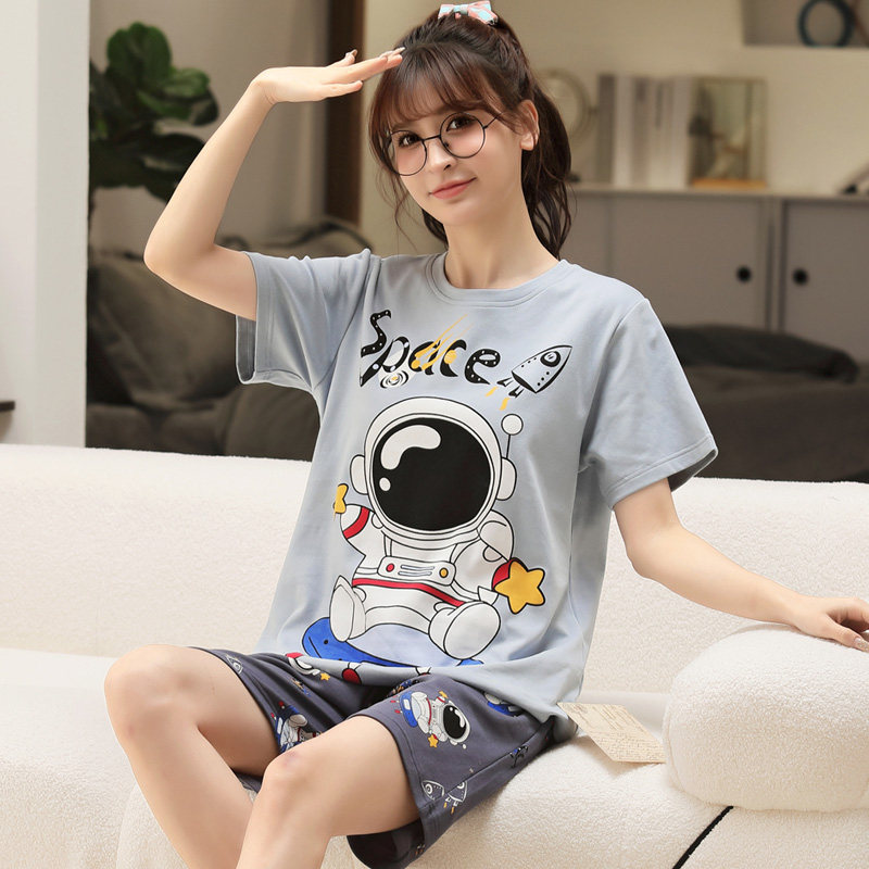 睡衣女夏短袖纯棉胖MM加肥大码200斤全棉宽松卡通家居服显瘦套装3,淘宝优惠券,粉丝福利购,淘宝优惠卷