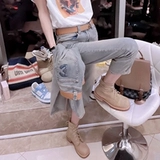 Летние дизайнерские ретро прямые свободные джинсы, штаны