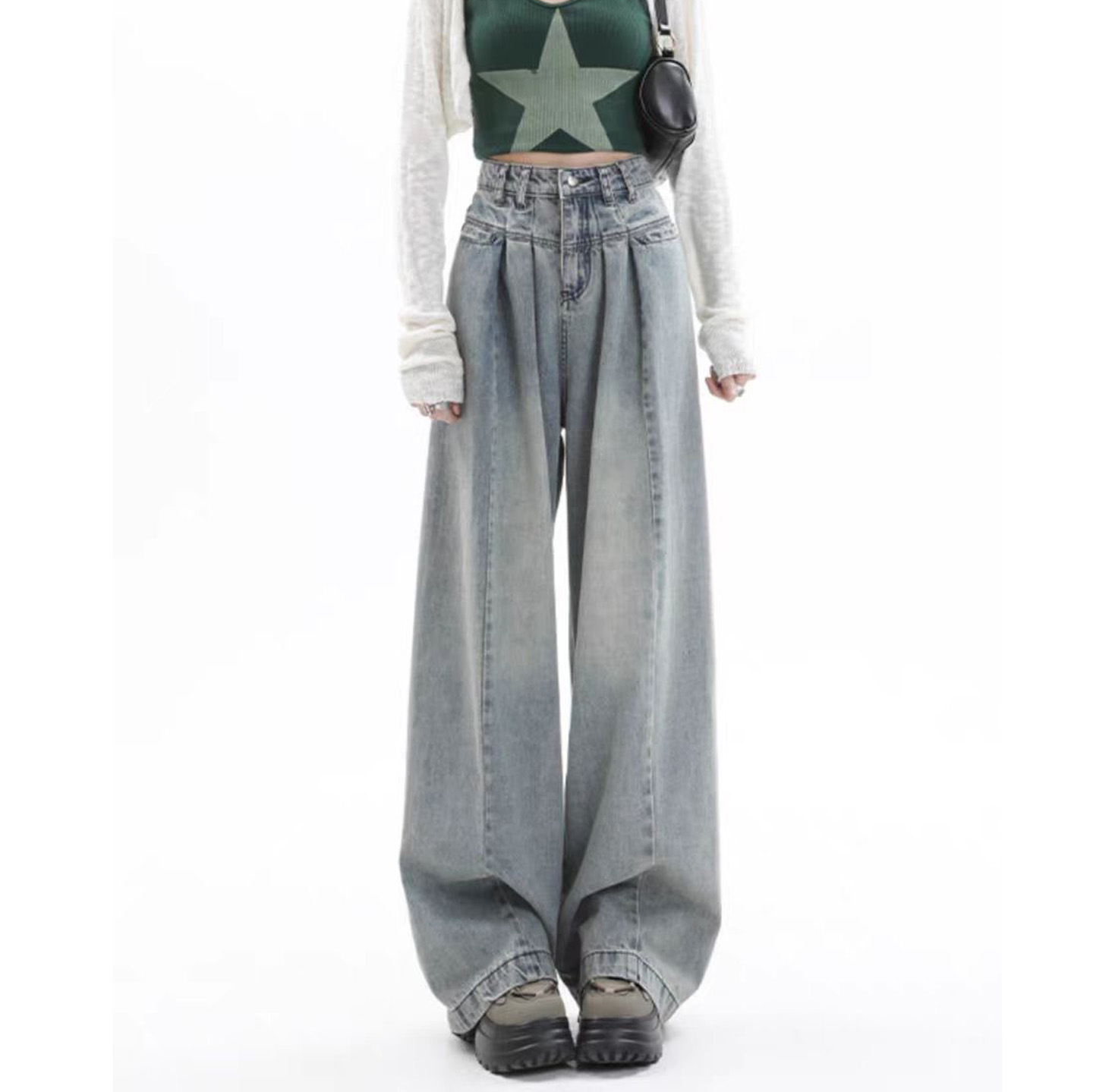 高中学生大童毛衣外套衬衫三件套装女秋冬季2025新款初中生一整套 - 图1