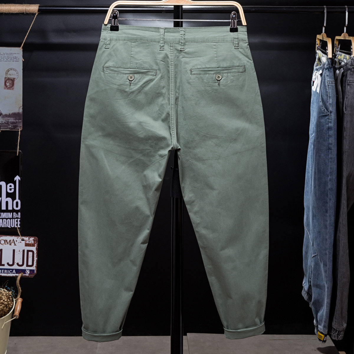 九分裤男士春夏季大码宽松小脚潮牌胖子弹力纯色休闲裤子男哈伦裤,淘宝优惠券,粉丝福利购,淘宝优惠卷