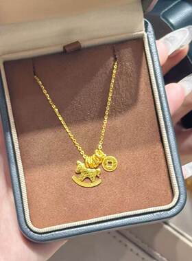 小马钱币手链仿真黄金沙