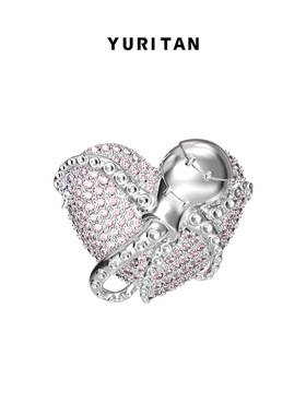 YURITAN情侣镶钻时尚潮流开口戒指