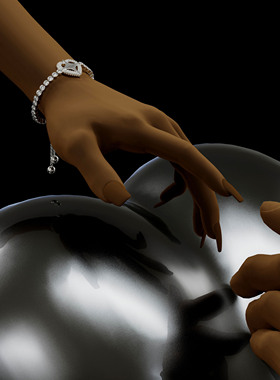 YURITAN女生锆石爱心甜酷