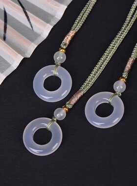 新款真品冰种玛瑙面包圈玉吊坠男士女士平安玉坠玉石挂件玉器玉佩