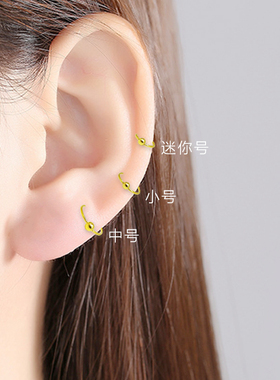 钛钢多用环耳钉耳圈女