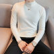 Autumn and winter elastic and comfortable solid color half turtleneck sweater pullover