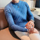 Stretch jacquard knitted sweater men's round neck knitted sweater