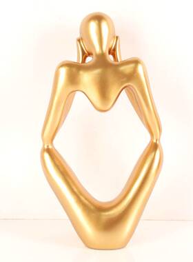 创意简约树脂摆件思考者欧式咖啡厅餐厅桌面在装饰左思右想摆件