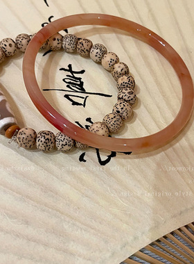 天然石树脂串珠手镯女设计感小众复古个性百搭气质时尚手链手饰