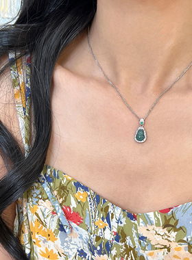 国风新中式天然玉髓葫芦吊坠项链女轻奢复古优雅个性颈链锁骨链