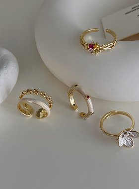 小众设计感不规则金属碎银子戒指女个性简约百搭气质时尚指环戒子