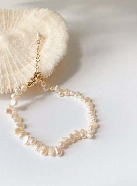 韩国东大门项链女复古气质百搭淡水珍珠串珠颈链锁骨链冷淡风项链