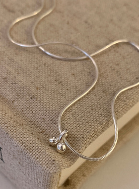 极简风交错金属球项链女小众设计感个性简约百搭气质颈链锁骨链