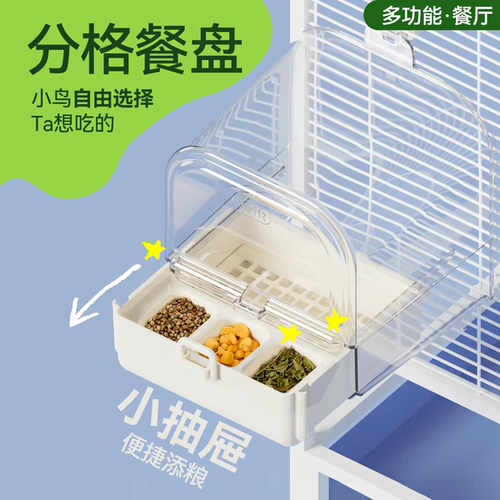 它适鹦鹉浴室洗澡盆神器鸟专用喂食器八哥虎皮牡丹玄凤防溅食盒 - 图1