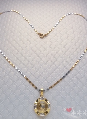 十二生肖时来运转吊坠镀18K白彩