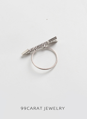 克拉欧美风饰品复古银色箭头戒指