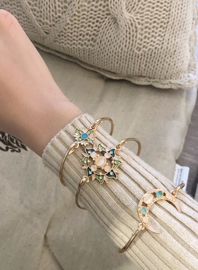 99克拉欧美风复古饰品太阳月亮女