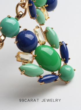 绿色时尚风夸张欧美有垂感毛衣链