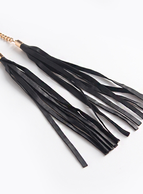欧美质感复古黑色流苏装饰项链