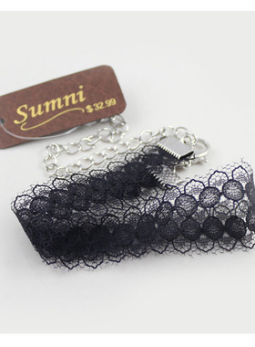 克拉欧美风白色镂空蕾丝短款颈链