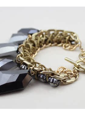 ms克拉欧美风质感黑色夸张手链