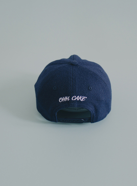 Ohh Cake 刺绣字母 深海毛呢平檐棒球帽 | 复古运动 显脸小鸭舌帽