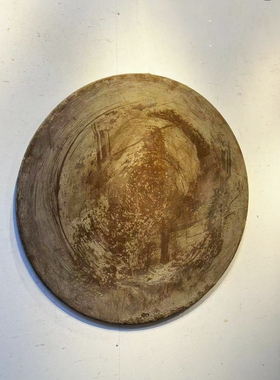 侘寂风茶室书房圆形墙壁装饰挂画手工艺品挂件古旧收藏老物件
