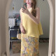 ສີຂາວ, elegant ແລະ lazy resort ແບບ Miyake sleeveless ເທິງ pleated ຊຸດກະໂປງ fringed