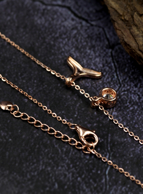 WAH MEI轻奢美人鱼尾S925滴胶银饰项链男女通用锁骨链设计师款