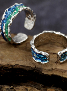 韩版ins小众设计感不规则戒指