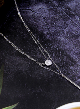 韩版ins小众设计感双层叠戴项链