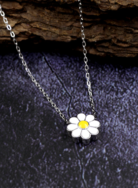 S925纯银森系小雏菊百搭项链