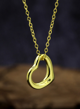 韩版ins小众设计感镂空爱心项链