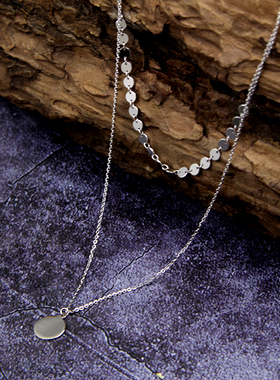 韩版ins小众设计感双层叠戴项链