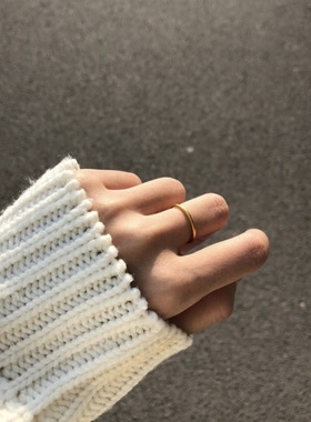 原创古法戒指女时尚个性素戒沙金