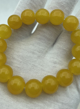 新款仿黄玉髓珠手链12MM珠简约款