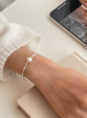 碎银几两纯银施家珍珠手链女款学