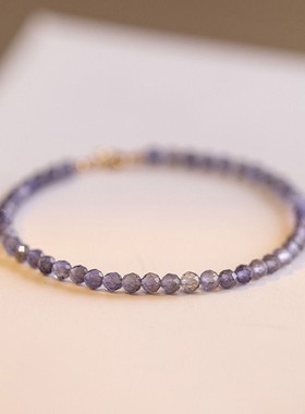 新款网红时尚紫水晶18k简约手链女情侣闺蜜ins风送闺蜜学生礼物