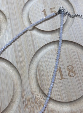 欧美饰品白色水晶项链可爱贝母爱心吊坠锁骨链小清新首饰小礼品