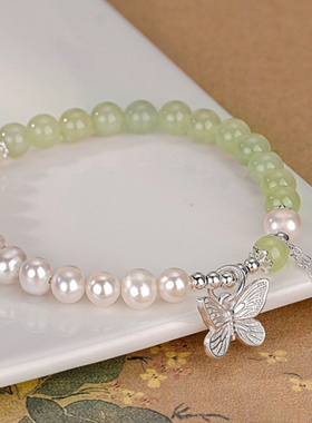 2024新款珍珠和田钰蝴蝶手链ins