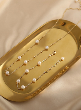 小米珠天然淡水珍珠手链女ins小