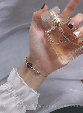 典润珠宝天然紫水晶单珠手链女14