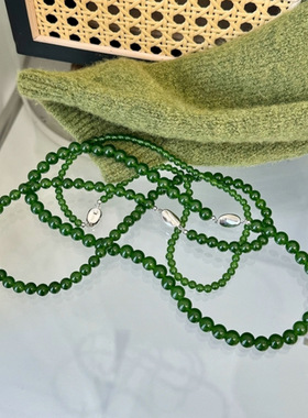 典润珠宝显白绿色项链玉髓串珠项