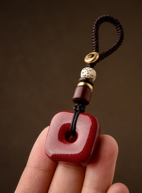 朱砂四方平安扣本命年男士礼物吉